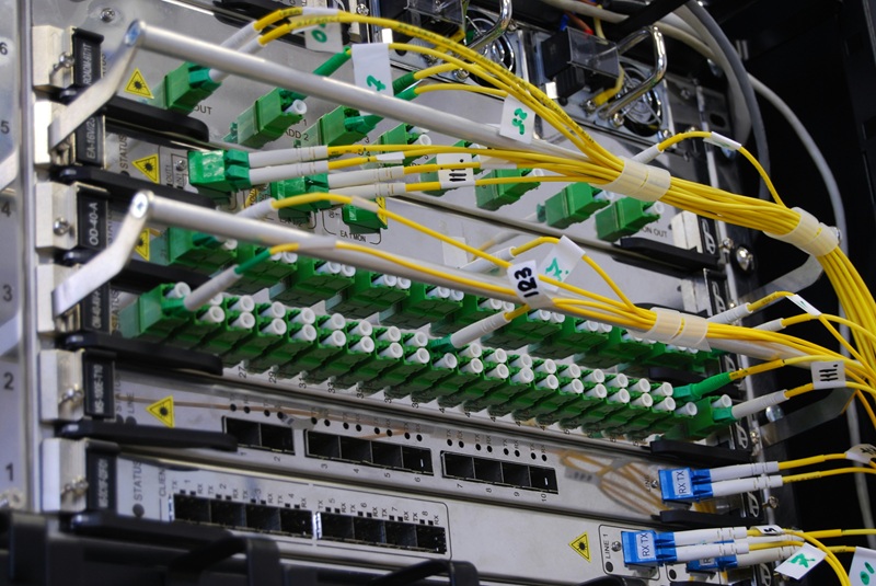 Network diagram showing connected building automation systems and IT infrastructure